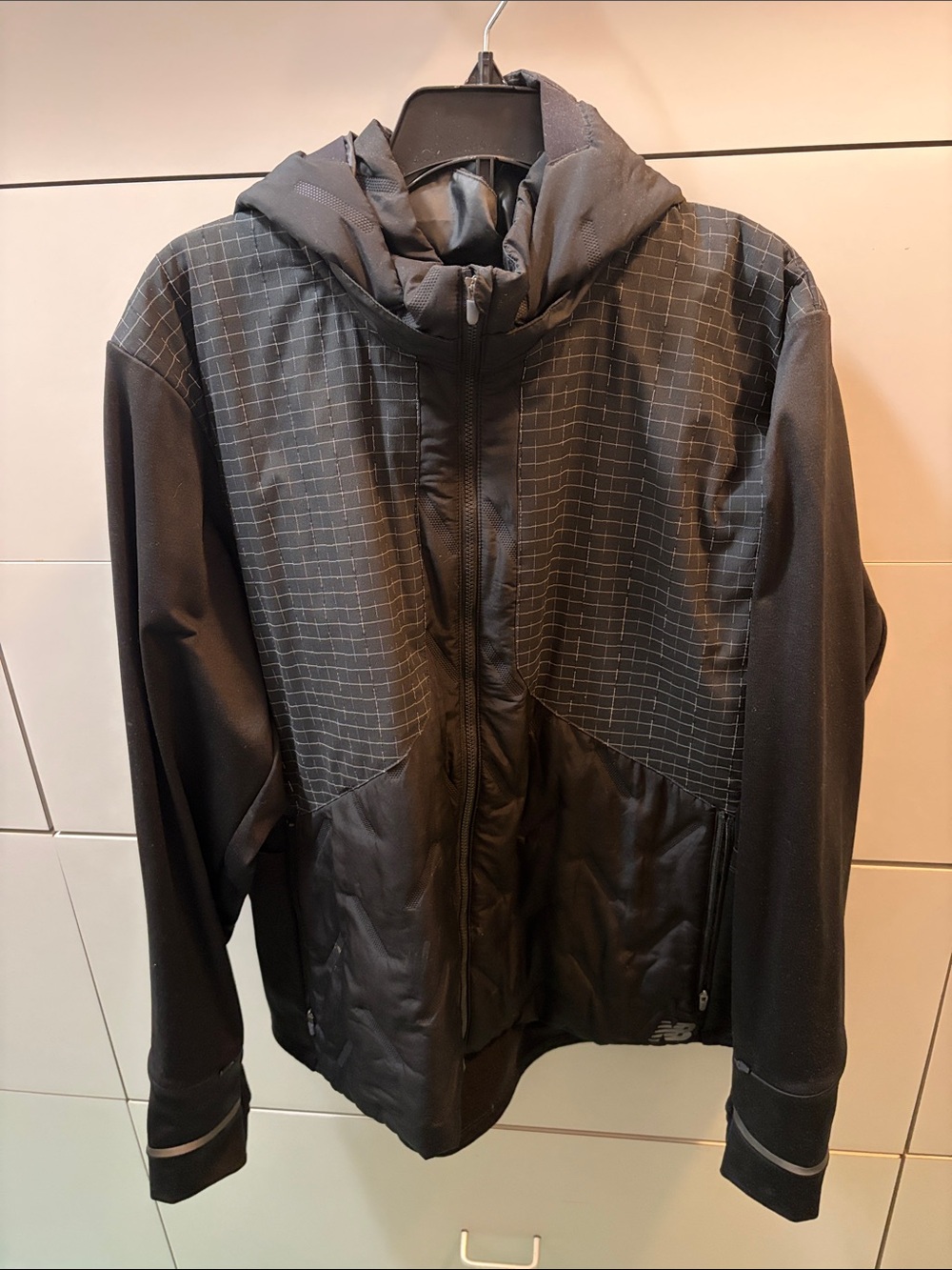New Balance Black Hooded Performance Jacket Reflective